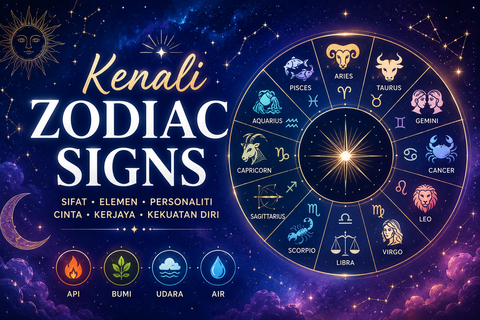 Kenali 12 Zodiac Signs dan Sifat Personaliti Mereka